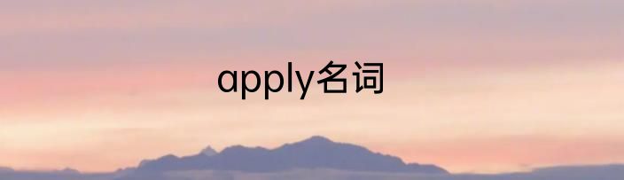 apply名词