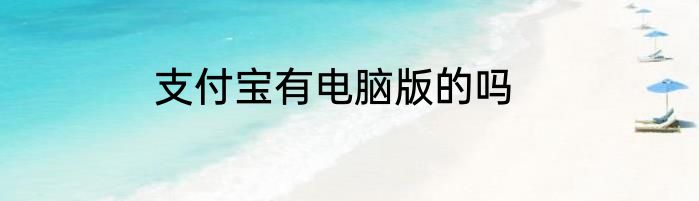 支付宝有电脑版的吗