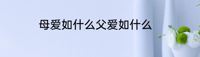 母爱如什么父爱如什么
