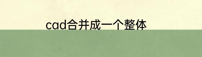 cad合并成一个整体