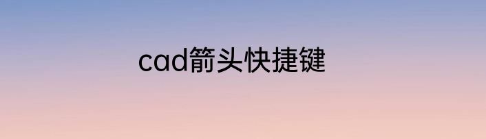 cad箭头快捷键