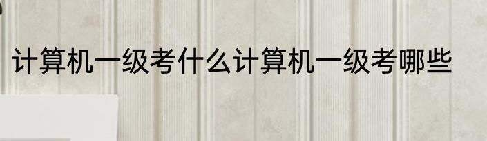 计算机一级考什么计算机一级考哪些