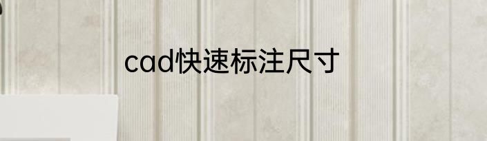 cad快速标注尺寸