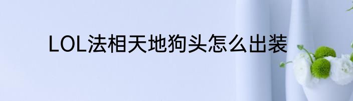 LOL法相天地狗头怎么出装