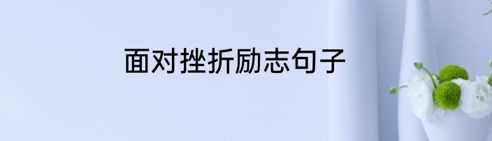 面对挫折励志句子