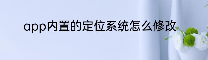 app内置的定位系统怎么修改