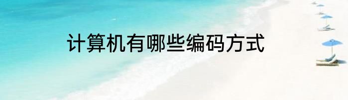计算机有哪些编码方式