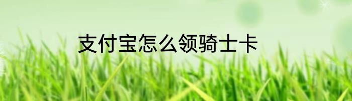支付宝怎么领骑士卡