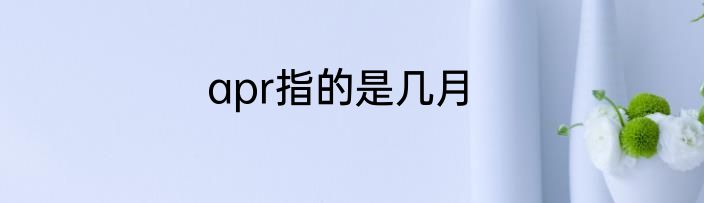 apr指的是几月