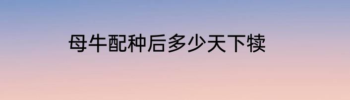 母牛配种后多少天下犊