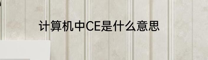 计算机中CE是什么意思