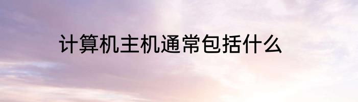 计算机主机通常包括什么