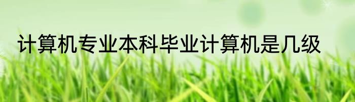 计算机专业本科毕业计算机是几级