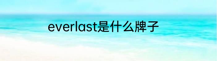 everlast是什么牌子