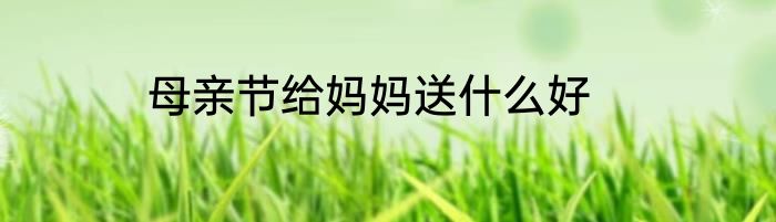 母亲节给妈妈送什么好