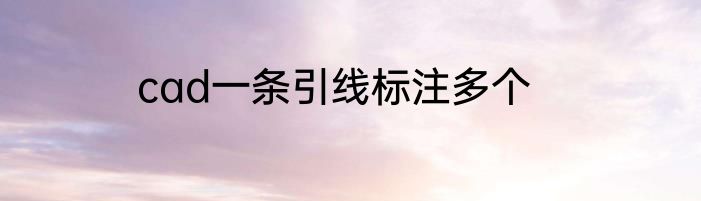 cad一条引线标注多个