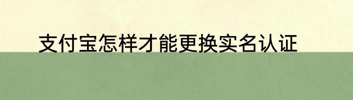 支付宝怎样才能更换实名认证
