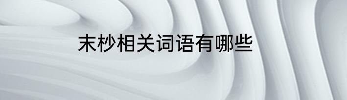 末杪相关词语有哪些