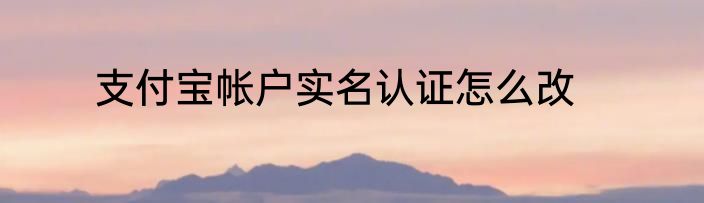 支付宝帐户实名认证怎么改
