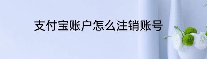 支付宝账户怎么注销账号