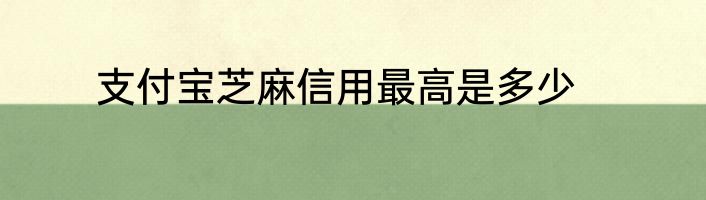 支付宝芝麻信用最高是多少
