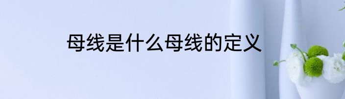 母线是什么母线的定义