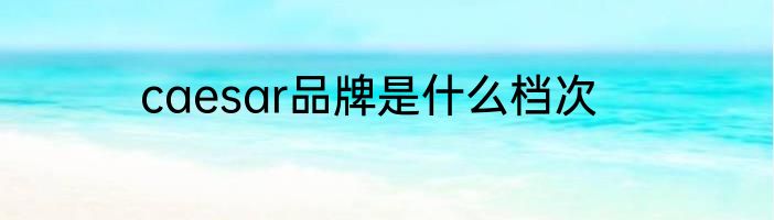 caesar品牌是什么档次