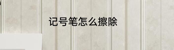 记号笔怎么擦除