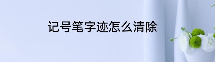 记号笔字迹怎么清除