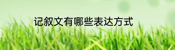记叙文有哪些表达方式