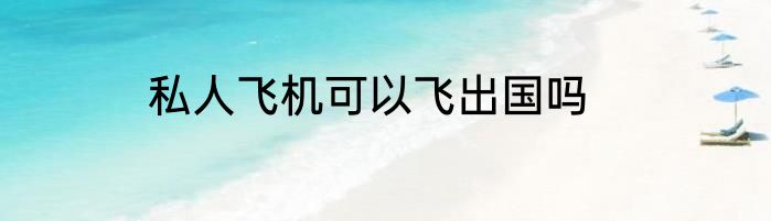 私人飞机可以飞出国吗