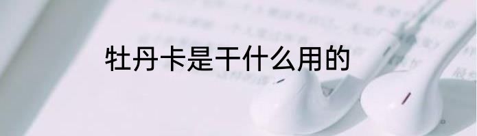 牡丹卡是干什么用的