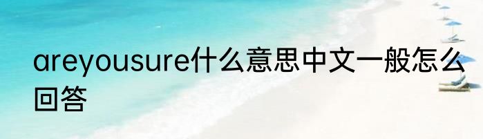 areyousure什么意思中文一般怎么回答