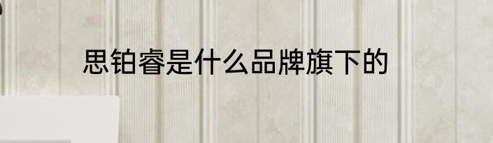 思铂睿是什么品牌旗下的