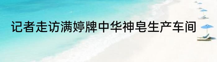 记者走访满婷牌中华神皂生产车间