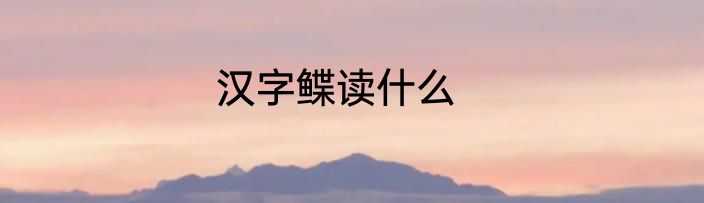 汉字鲽读什么
