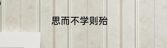 思而不学则殆