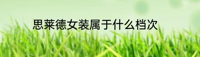 思莱德女装属于什么档次