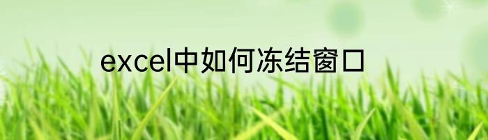 excel中如何冻结窗口