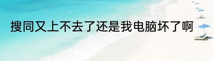 搜同又上不去了还是我电脑坏了啊