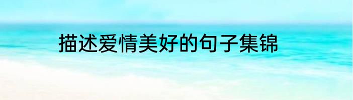 描述爱情美好的句子集锦