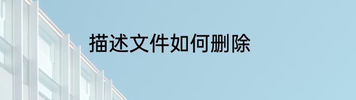 描述文件如何删除