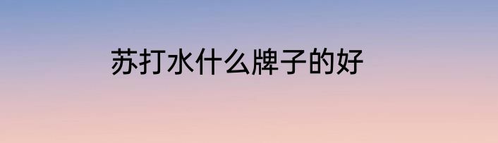 苏打水什么牌子的好