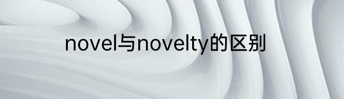novel与novelty的区别