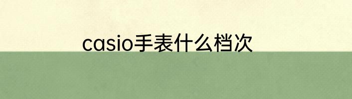 casio手表什么档次