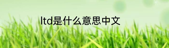 ltd是什么意思中文