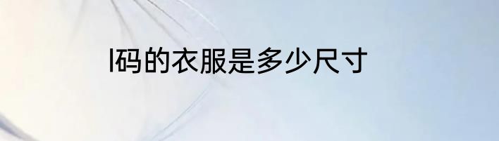 l码的衣服是多少尺寸