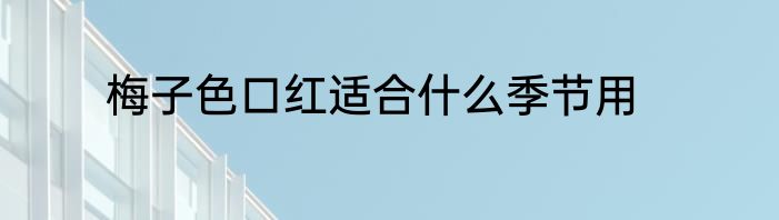 梅子色口红适合什么季节用