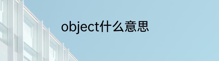 object什么意思