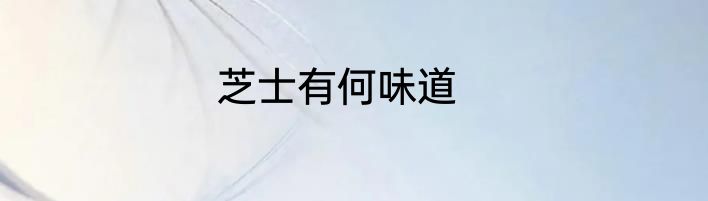 芝士有何味道